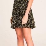 Ba&sh  Matcha Black Yellow Floral Print Dress size small Puff sleeve Mini Photo 0