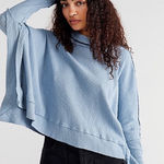 Free People Moon Daisy Pullover Autumn Sky size medium oversized comfy cozy Photo 0