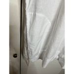 Lands' End  white linen blend tunic top XXL Pockets hem slits 3/4 sleeves w cuffs Photo 1