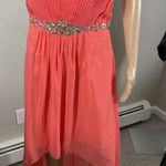 May‎ Queen Couture 10 Pink Strappy Rhinestone Accent Maxi Chiffon Formal Dress Photo 0