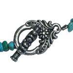 Silvertone Turquoise Chips Beaded Necklace 16.25" Photo 4