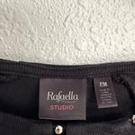 Rafaella  Elegant Black Top with Silver Ball Details Size MP Photo 3