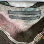 Anthropologie Brown Floral Tropical Linen Blend Tie Front Top Photo 1