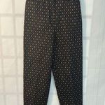Talbots  Black Navy Gold Crest Print Stretchable Cotton Dress Pants Size 8 Photo 0