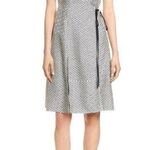 Diane Von Furstenberg  Dress 4 Black And Ivory Silk Polka Dot Flare Side Tie Wrap Photo 0