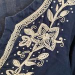 Charter Club Luxury 100% Linen Tunic Top embroidery. Coastal Grandma Resortwear Photo 2