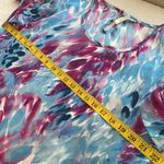 Cato blouse sheer watercolor look bell sleeves w/embellishment keyhole back Sz L Photo 4