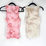 Banana Republic NWT  Ribbed Tank Tops Tie Dye Pink Tan Set Size S Grunge Punk Photo 1
