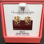 House of Harlow 1960 | Leopard Print Hoop Earrings Black Photo 0