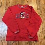 Vintage 90s Disney Store Mickey Mouse Sweatshirt Red Small NWT USA Photo 0