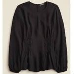 J.Crew Shirred Waist Corset Top in Viscose Crepe Black Size 2 X-Small NWT Photo 2