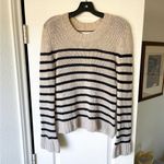 KHAITE  Tilda Striped Cashmere Sweater Ribbed Fisherman Ecru Black Small EUC Photo 1