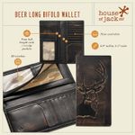  Long Wallet For Men | Full Grain Leather With Hand Burnished Finish | Bifold Wallet | Rodeo Wallet | Deer Wallet Photo 1