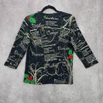 Cactus Bay Black Christmas Holiday Festival Y2K VTG Artsy Print Top Medium Photo 1