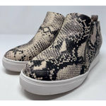 Time & Tru  Faux Snakeskin Sneakers Zippers on Side Size 8W Both Shoes Brown Spot Photo 1