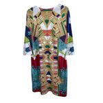 Atelier 5 By Godze Yilmaz Bold Geometric 3/4 Sleeve Kafton Dress L Art Deco Size L Photo 1