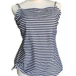 Kona Sol  nautical swim tank w/ built in bra size large, blue and white striped Photo 0