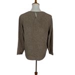 Rafaella Rafaela Top Small Brown Silk‎ Floral Embossed Long Sleeve Vintage Chic Photo 2