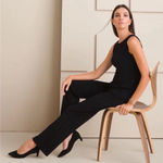 Chico's Chico’s Travelers Classic No Tummy Fluid Knit High Rise Pants Black Sz XL Photo 0