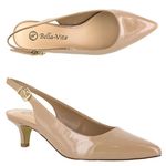 Bella Vita Kitten Heel Pumps - Scarlett II Nude Patent Size 9W Photo 1
