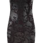 KILLSTAR ‎ chaos enfant terrible dress size XL sleeveless skull mock neck midi Photo 0