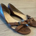Christian Louboutin  Women’s Atalanta Flats Sandals Leather Cognac Size 37/7 US Photo 0