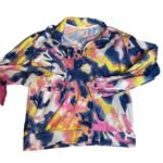 NEW BOBBIE BROOKS Tie Dye Blue Yellow Pink Longsleeve 1/4 Zip Pullover‎ Small Photo 0