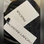 Adrienne Landau Pull Through Scarf Yellow Black Plaid Faux Fur One Size NWT Photo 3