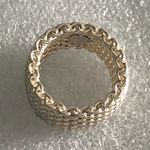 Tiffany & Co. TIFFANY Sterling Silver Somerset Mesh Cigar Band Style Ring Sz 8 Dust Bag & Box Photo 9