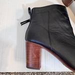 Toms Black Leather Ankle Heeled Boots Womens 8.5 Fall Casual Classic Booties Photo 1