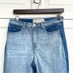 Soft Surroundings Women’s Jeans Blue Two Tone Straight Leg Stretch 10 Photo 3