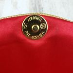 Vintage Gwen Jackson Red Floral Silky Gold Photo 1