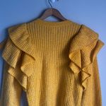 Rachel Parcell  Ruffle Shoulder Pointelle Sweater Yellow Photo 6