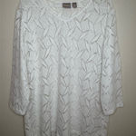 Chico's White Geometric Open Knit Crochet Top Womens Size 3 XL Lightweight Boho Photo 0