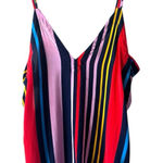 Lulus Multicolor Striped V-Neck Tank Top w/ Tie Back – Size M Photo 0