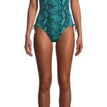 No Boundaries NWT  exotic snakeskin print cheeky one piece swimsuit, size large Photo 1