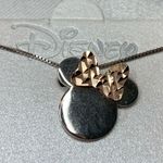 Disney Minnie Mouse Women's Two Tone Sterling Silver Minnie Pendant Necklace 18" Photo 0