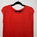 Tahari Womens Top Small Linen Button Back Flowy Coastal Beachy Tomato Girl Chic Photo 1