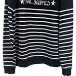 Karl Lagerfeld  Black and White Stripe Cotten Blend Pullover Comfy Size S Photo 4