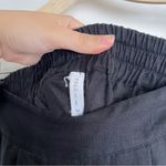 Free The Label • Monaco Pants black linen wide leg pleated ankle cropped Size M Photo 4