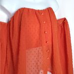 Shinestar Juniors XL Orange Sheer Puff Sleeve Bustier Crop Top Photo 3