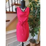 Dana Buchman  Women's size XS Red Geo Sleeveless Belted Dress Photo 11