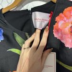 Carolina Herrera short sleeve shift dress black multi floral mini NEW small S20 Photo 11