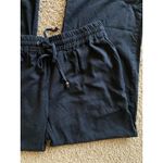 Poplooks Black Linen Blend Wide Leg Casual Lounge Beach Pool Pants Womens 1XL Size XL Photo 2