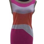 Cache Pink Orange Gold Metallic Knit Wave Tunic Top Stretch Dress New $98 NWT Photo 0
