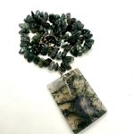Moss agate sterling silver pendant necklace Green Photo 4