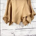 Free People FP  Marie Gold Satin Asymmetrical Hem Skater Skirt Sz 8 NWOT Photo 3