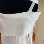Women’s White Pearl Embellished Sweatshirt sz M Size M Photo 2