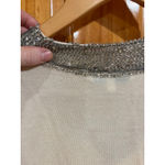 Oscar de la Renta Ivory Sleeveless Knit Top Beaded V-Neck Luxury Designer Photo 3