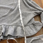 Out From Under Women's  UO Gray Waffle Knit Ruffle Crop Top XS Photo 3